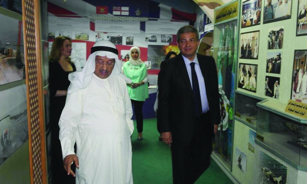 KUWAIT: Dr Yousef Al-Amiri guides a tour at the Kuwait House of National Works Museum.