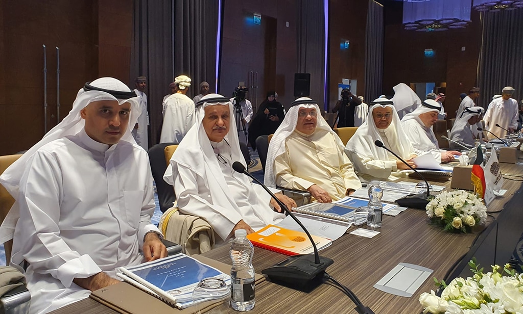 MUSCAT: Members of the Kuwait Chamber of Commerce and Industry delegation participating in the Federation of GCC Chambers Council meeting. - KUNA