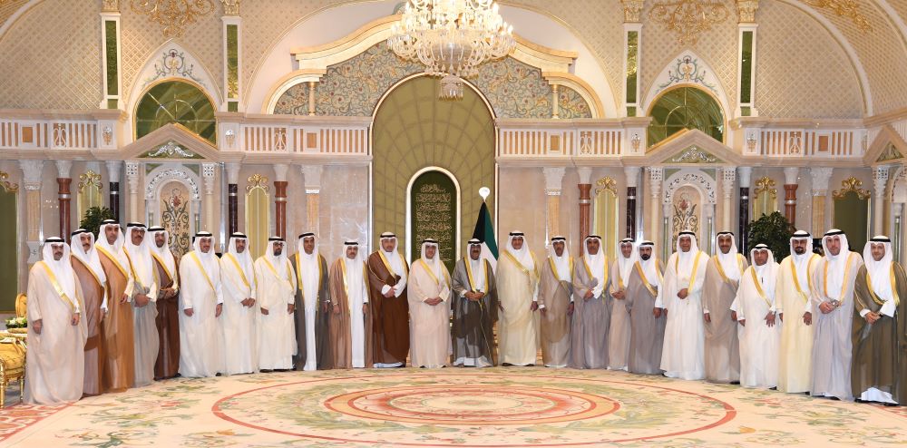 KUWAIT: His Highness the Crown Prince Sheikh Mishal Al-Ahmad Al-Jaber Al-Sabah receives the newly appointed diplomats. - KUNAn