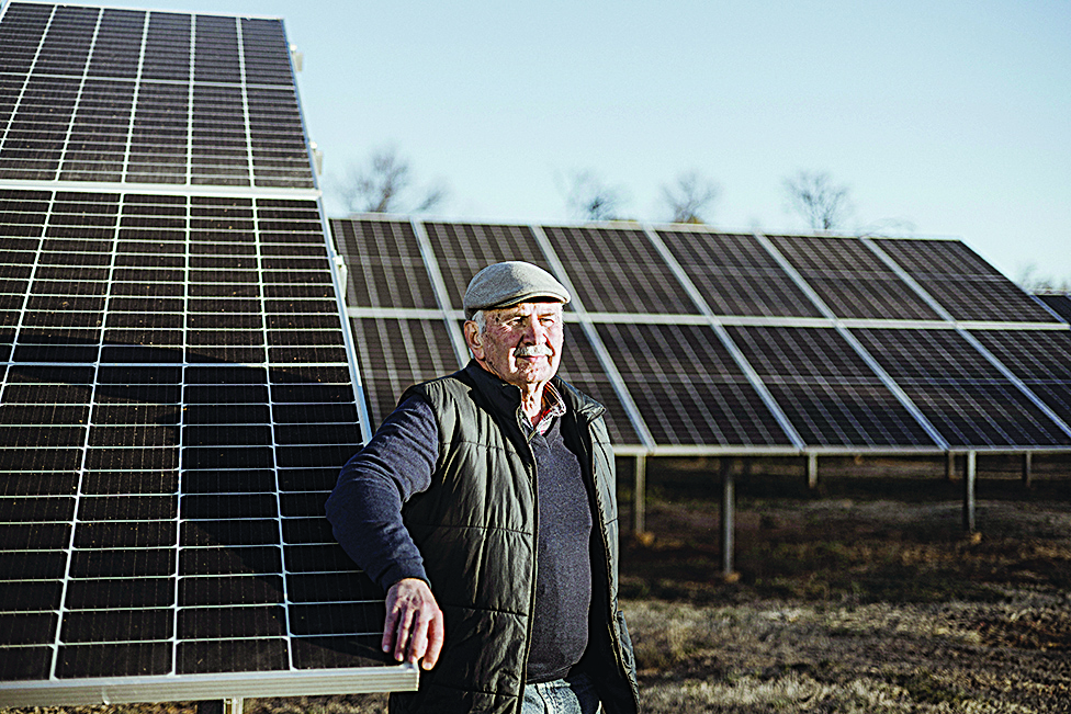 ORANIA, South Africa: Francois Joubert, 69 years-old, an engineer who designed the Orasol solar farm, poses at the farm in Orania. - AFP
