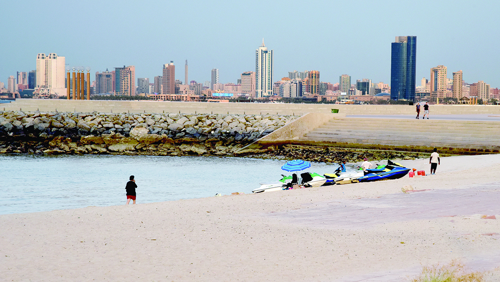 KUWAIT: Jet skis lined up on a beach in Kuwait. - Photo by Fouad Al-Shaikh