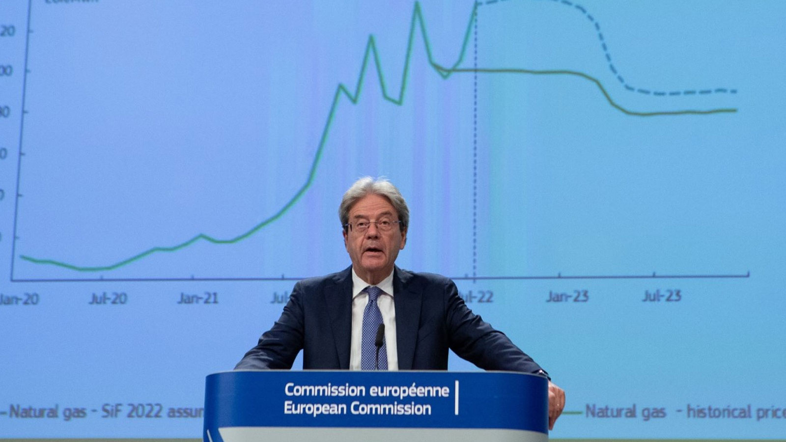 Paolo Gentiloni, EU Commissioner for Economy, gives a press conference on the Summer Economic Forecast