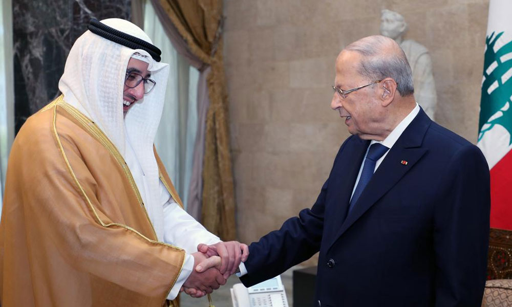 Lebanese president receives Kuwaiti foreign minister