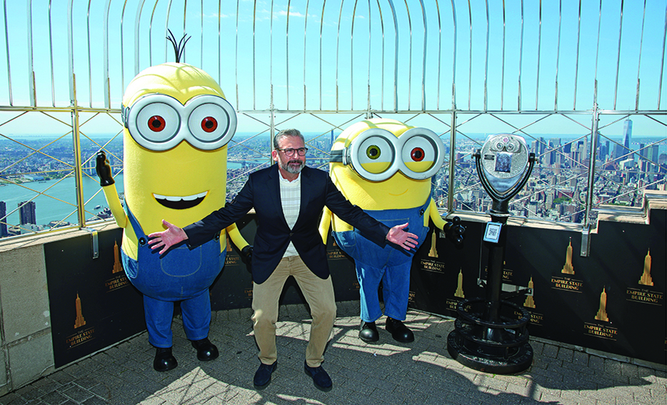 Steve Carell and the Minions visit the Empire State Building in New York City. - AFP