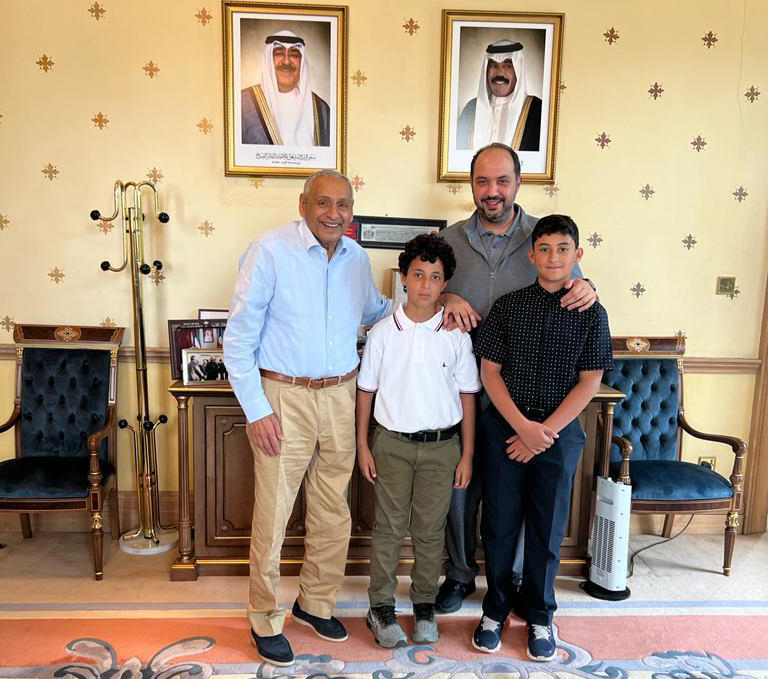LONDON: Kuwait's Ambassador to the UK Khaled Al-Duwaisan welcomes Sheikh Mubarak Abdallah Al-Mubarak Al-Sabah and his sons Abdallah and Ahmad.