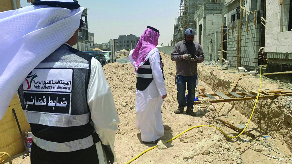 KUWAIT: Several photos taken during the Public Authority of Manpower's campaign at construction sites in Mutlaa.n