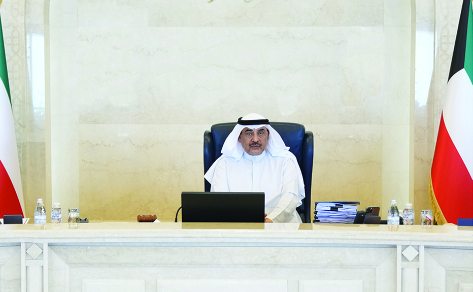 KUWAIT: HH Sheikh Sabah Al-Khaled Al-Sabah chairs the Cabinet's weekly meeting on July 4, 2022. - KUNA