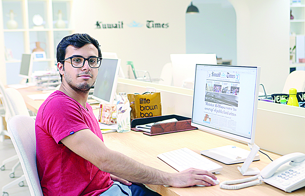 KUWAIT: Saoud Al-Marzouq at Kuwait Times office. - Photos by Yasser Al-Zayyat