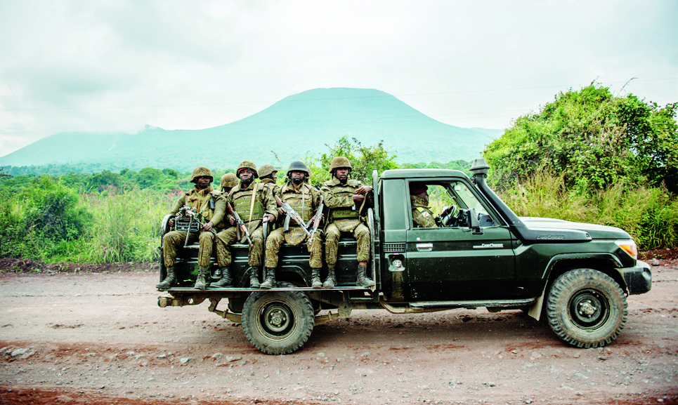 GOMA: File photo shows a Congolese army pick up carrying troops heads towards the front line near Kibumba in the area surrounding the North Kivu city of Goma during clashes between the Congolese army and M23 rebels. - AFP