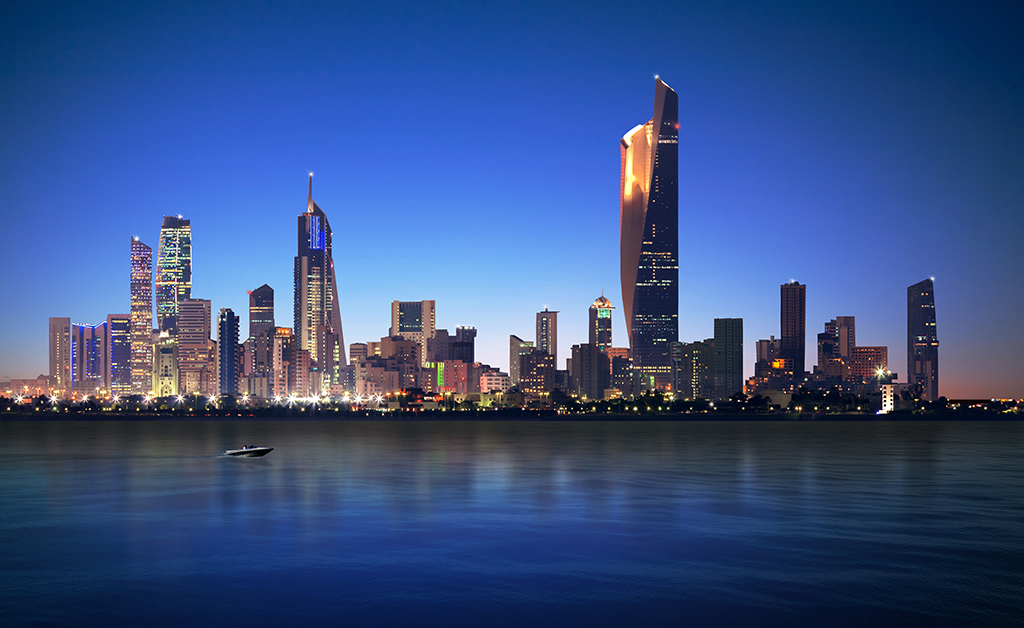 KUWAIT: A night view of Kuwait City. Kuwait's annual inflation has edged up to 4.52 percent in May, said Central Statistical Bureau, Kuwait in its latest report.