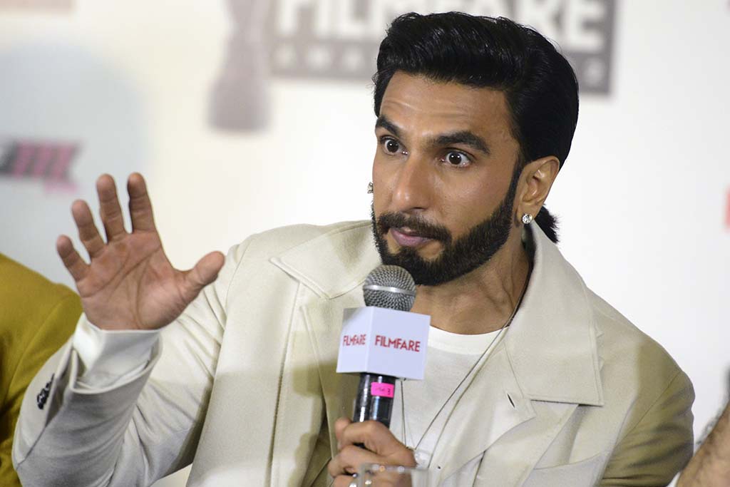 In this file photo Bollywood actor Ranveer Singh attends the press conference of 67th Filmfare Awards 2022, in Mumbai.— AFP