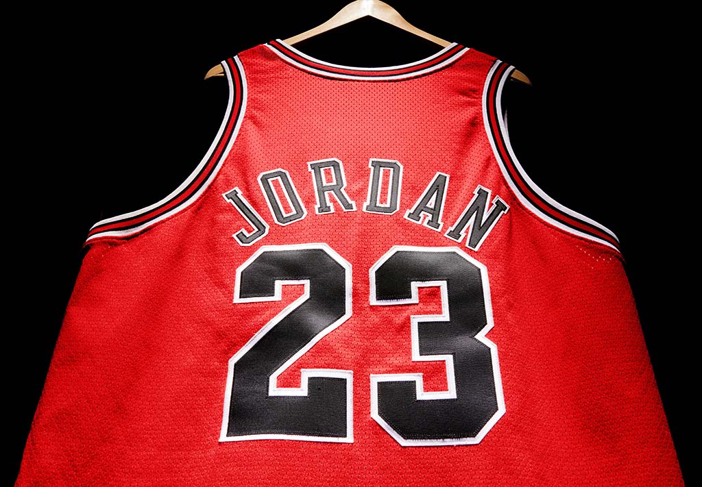 This undated handout image provided by Sotheby's shows Michael Jordan’s Game-Worn 1998 NBA Finals ‘The Last Dance’ Jersey, from Game 1, which is set to be auctioned in New York.— AFP