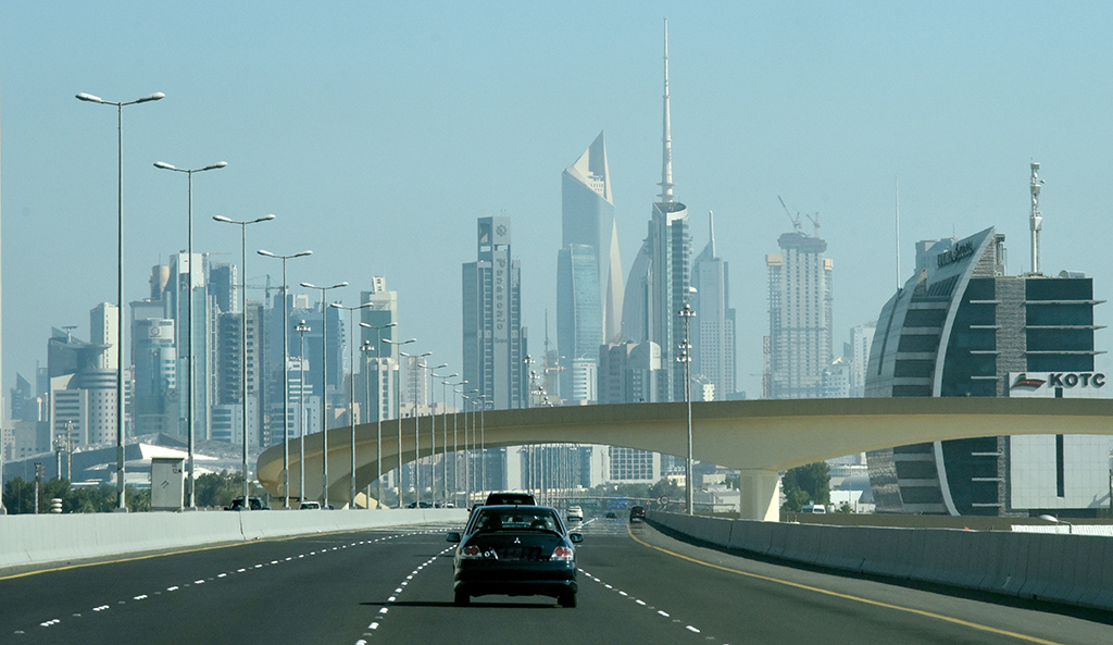 KUWAIT: Cars traverse a highway towards Kuwait City. –  Photo by Fouad Al-Shaikh