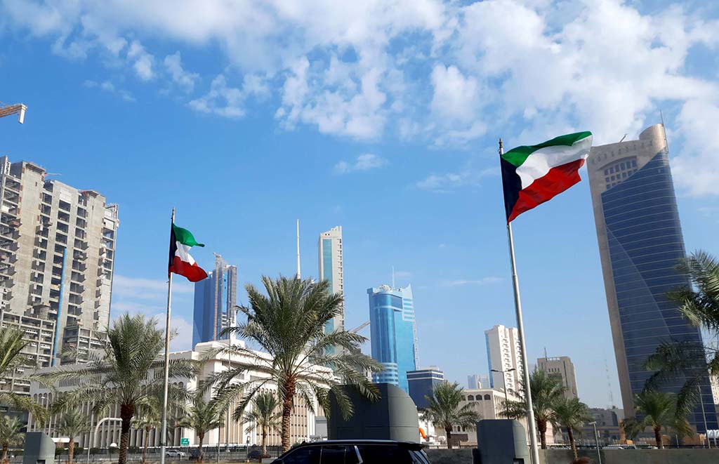 KUWAIT: This file photo shows Kuwait’s flag raised in Kuwait City. – Photo by Fouad Al-Shaikh