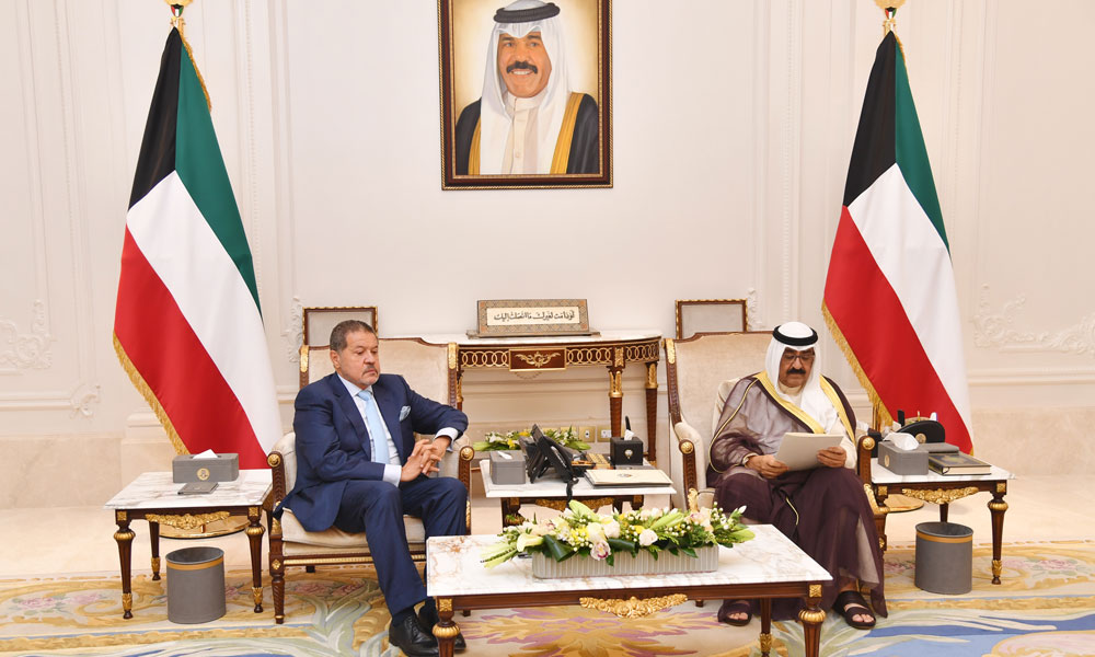 His Highness Crown Prince receives the letter from Palestine President's envoy