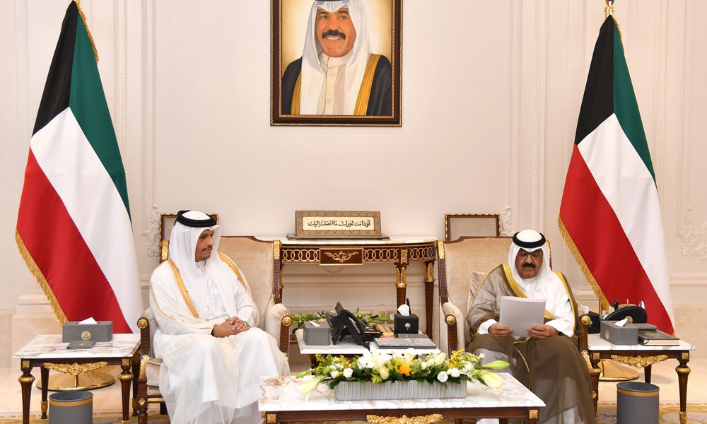 HH the Crown Prince receives the letter from Qatari Deputy Prime Minister and Foreign Minister