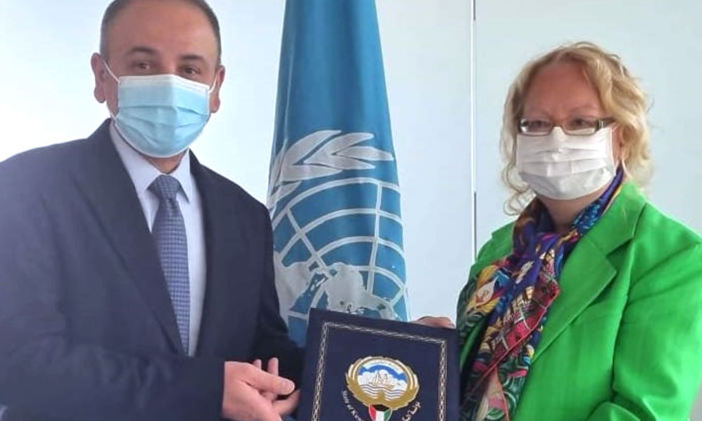 Ambassador Nasser Al-Hein submitted his credentials to head of the UN Office in Geneva (UNOG) Tatiana Valovaya