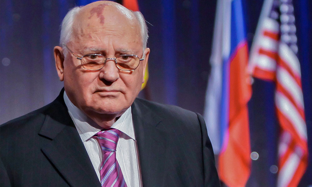In this file photo taken on October 31, 2009 former President of the Soviet Union Mikhail Gorbachev attends a commemorative event in Berlin.