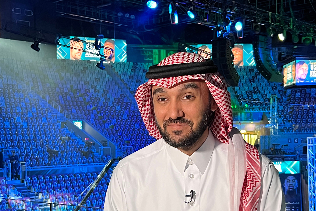 JEDDAH: Prince Abdulaziz Bin Turki Al-Faisal, Saudi Arabia's Sports Minister, gives an interview in the Red Sea coastal city of Jeddah.- AFP