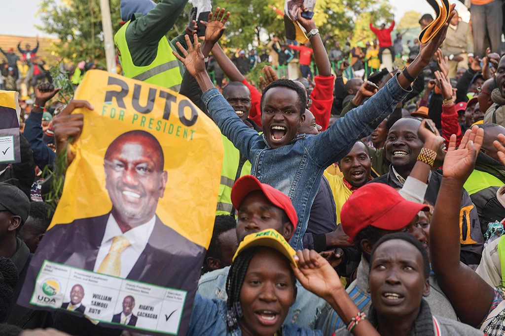 ELDORET, Kenya: Supporters of Kenya's President-elect William Ruto celebrate on Aug 15, 2022. - AFP