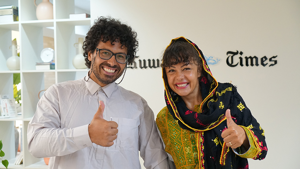 KUWAIT: Travelers Aldo Giaquinto and Vera Kozlovskaia visit Kuwait Times.