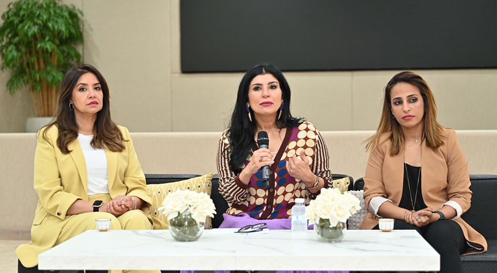 KUWAIT: (From left) Reem Al-Eidan, Asrar Hayat and Lulwa Al-Qaoud attend the panel discussion. – Photos by Yasser Al-Zayyat