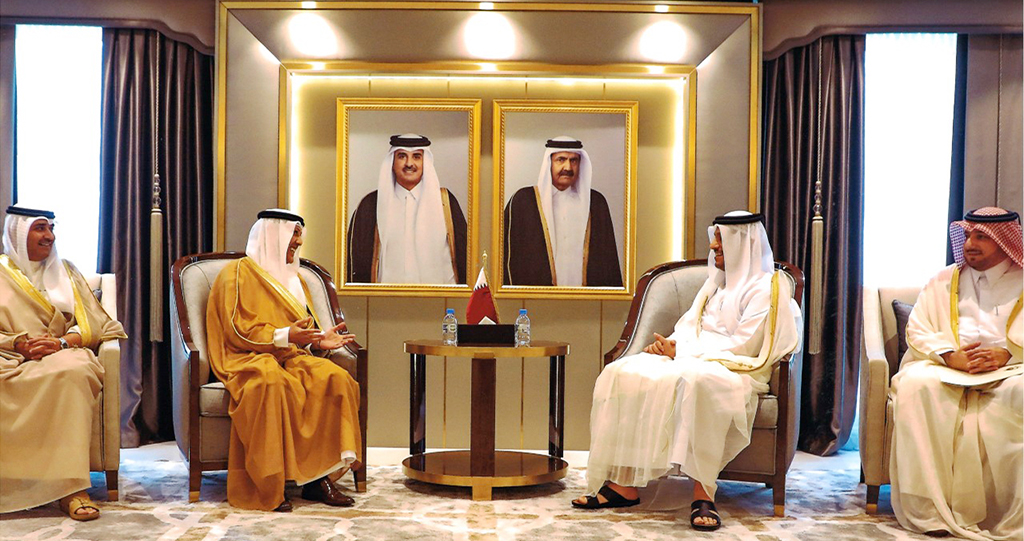 DOHA: New Kuwaiti Ambassador to Qatar Khaled Al-Mutairi presents his credentials to Qatari Foreign Affairs Minister Sheikh Mohammad bin Abdulrahman Al-Thani.