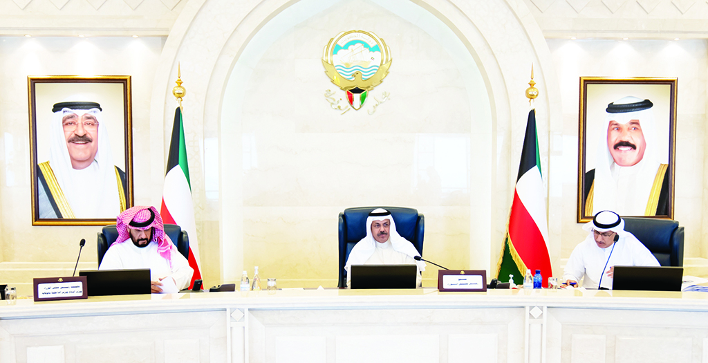 KUWAIT: HH the Prime Minister Sheikh Ahmad Al-Nawaf Al-Ahmad Al-Sabah heads the Cabinet's weekly meeting on Monday. - KUNA