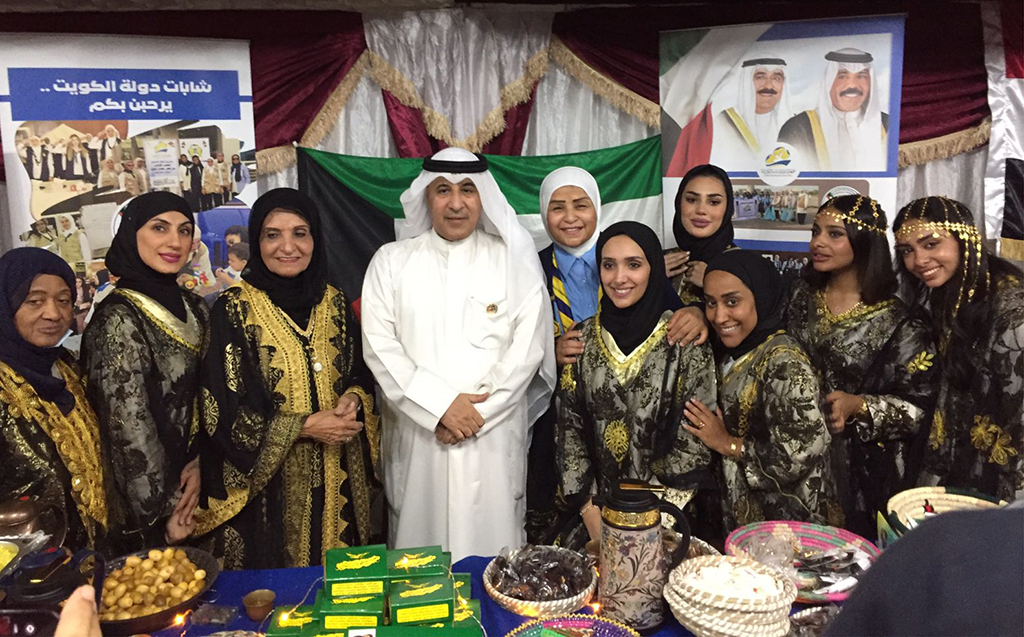 AMMAN: Kuwait Ambassador to Jordan Aziz Al-Daihani with delegates from Kuwait's Girls Guide Association. - KUNA