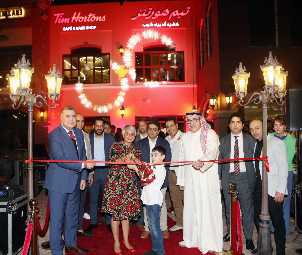 KUWAIT: Grand opening of Tim Hortons Café & Bake Shop in Kuwait, in the presence of Aliya Mawani, Ambassador of Canada to the State of Kuwait, Khaled Al-Zaabi, Counsellor of Americas Affairs at the Ministry of Foreign Affairs in Kuwait, and Hesham Almekkawi, CEO of AG Café, the master franchisee of Tim Hortons brand in the Middle East.