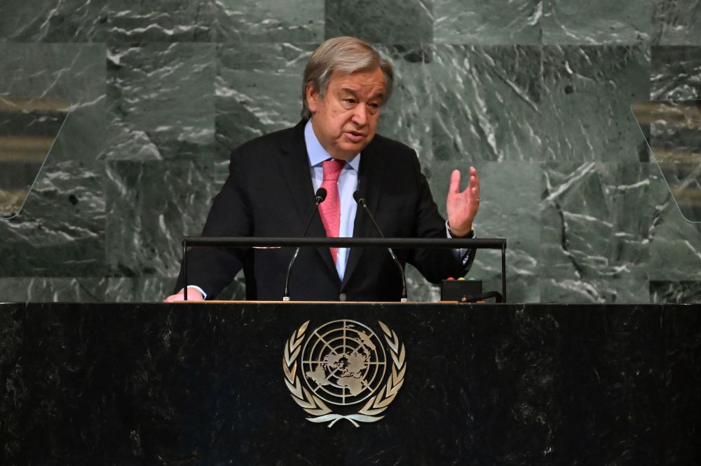 NEW YORK: United Nations Secretary-General Antonio Guterres addresses the 77th session of the United Nations General Assembly at UN headquarters in New York City on September 20, 2022. - AFP