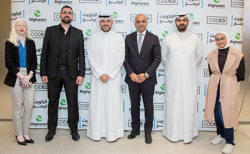 KUWAIT: Al Ghanim officials with members of the coding program