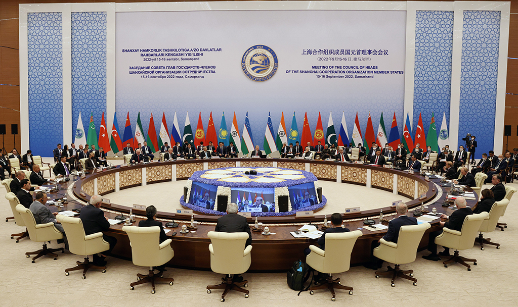 SAMARKAND, Uzbekistan: Participants attend the meeting in an expanded format at the Shanghai Cooperation Organisation (SCO) leaders' summit in Samarkand. – AFP
