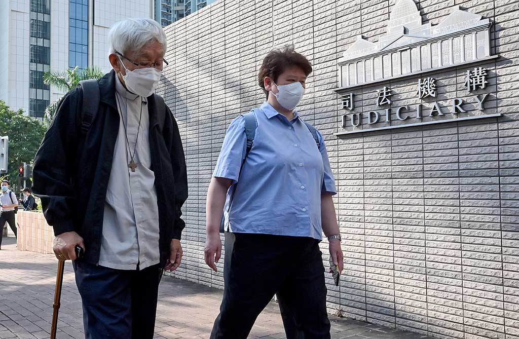 HONG KONG: Cardinal Joseph Zen, one of Asia's highest-ranking Catholic clerics, arrives at a court for his trial in Hong Kong on September 26, 2022. Zen, a 90-year-old Hong Kong cardinal will go on trial alongside four fellow democracy supporters over their role in running a fund to help defend people arrested in anti-government protests. – AFP