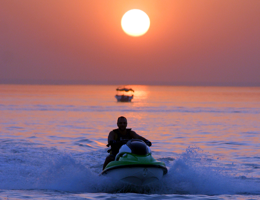 KUWAIT: A jetski enthusiast races against the horizon. - Photo by Yasser Al-Zayyat
