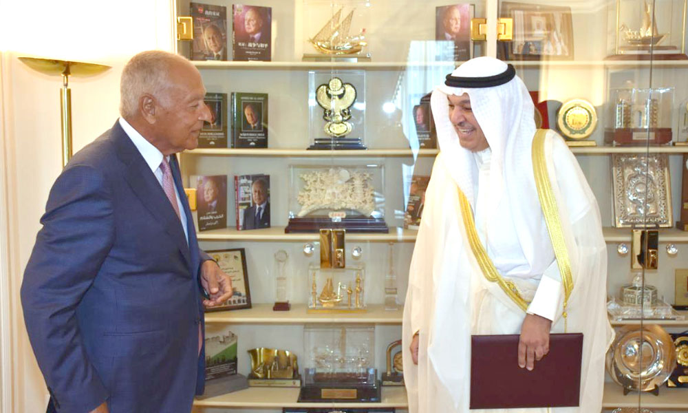 CAIRO: Kuwait's Ambassador to Egypt, Ghanim Al-Ghanim submits credentials to LAS' Secretary-General, Ahmad Abul-Gheit  -KUNAn