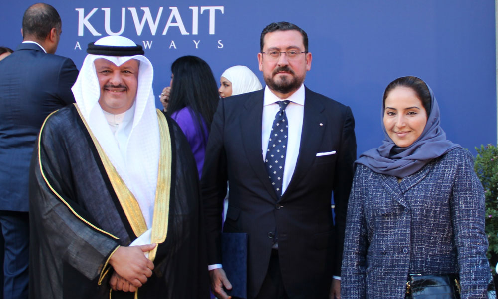 Head of regional department within the organization, Basmah Al-Mayman with the Kuwaiti ambassador in Madrid