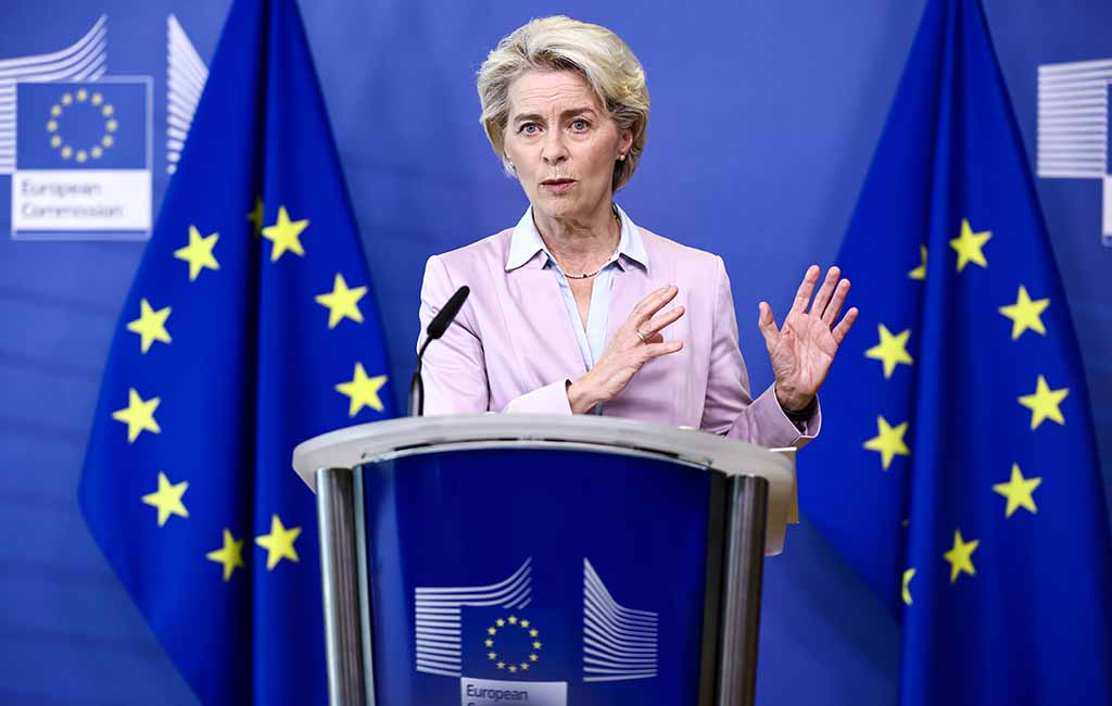 BRUSSELS, Belgium: President of the European Commission Ursula von der Leyen gives a press conference on energy at EU headquarters in Brussels, on September 07, 2022. – AFP