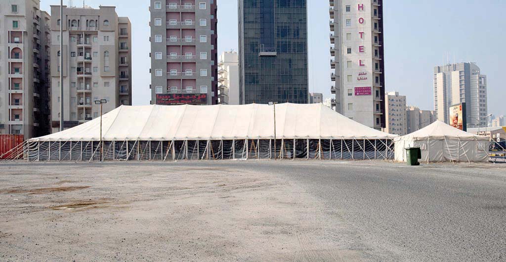 KUWAIT: An election tent of is set up as candidates launch their campaigns. - Photo by Fouad Al-Shaikh
