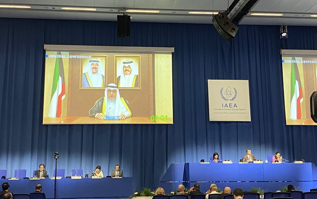 VIENNA: Dr Sheikh Ahmad Nasser Al-Mohammad Al-Sabah e-participates in the 66th IAEA General Conference of 2022. – KUNA Photo