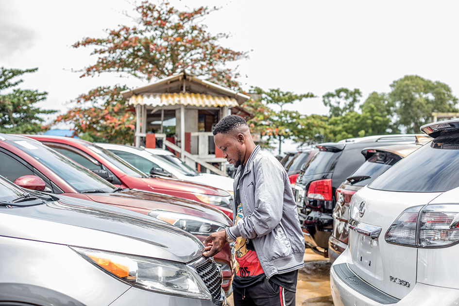 EKPE, Benin: Second hand cars are seen on September 16, 2022 on display at a dealer in Ekpe, Benin. Africa is the world's biggest destination for used vehicles. - AFP