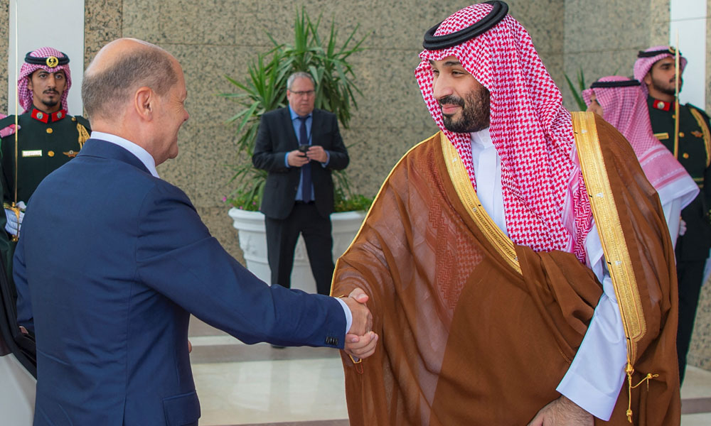 Saudi Crown Prince Mohammed bin Salman meets with German Chancellor Olaf Scholz in Jeddah