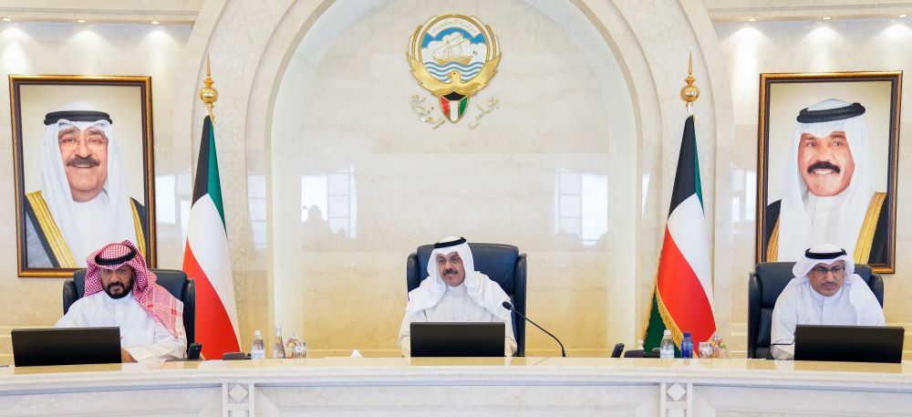 KUWAIT: His Highness the Prime Minister Sheikh Ahmad Nawaf Al-Ahmad Al-Sabah chairs the Cabinet's meeting. - KUNA