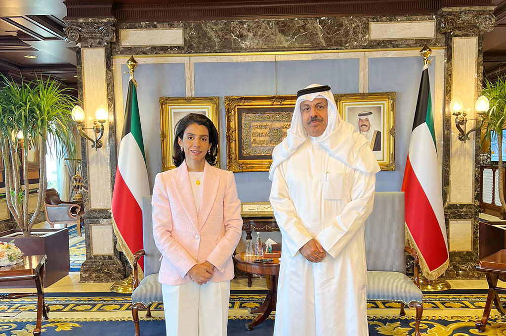 KUWAIT: HH the Prime Minister Sheikh Ahmad Al-Nawaf Al-Sabah meets MP Alia Al Khaled.