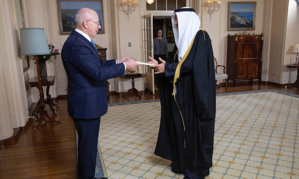 Bassam Al-Qabandi presents credentials as Kuwait ambassador to Australia