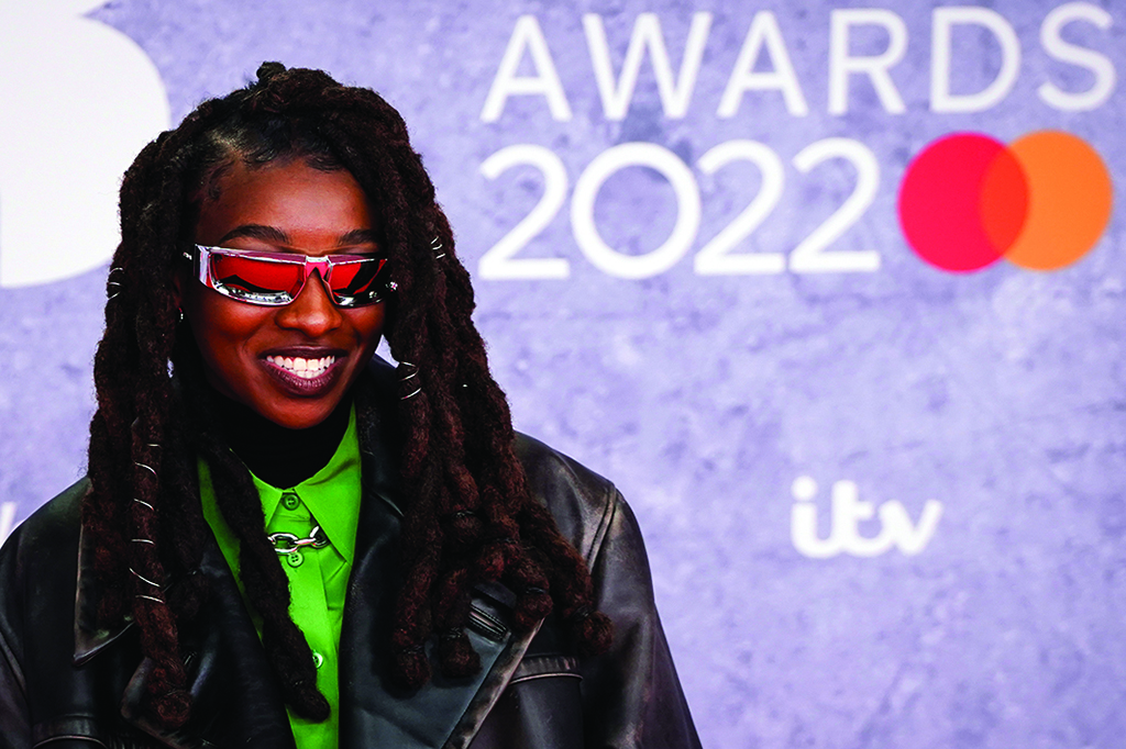 British rapper Simbiatu Abisola Abiola Ajikawo aka Little Simz poses on the red carpet upon her arrival for the BRIT Awards 2022 in London.- AFP