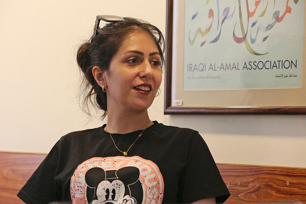 BAGHDAD: Manal, a 33-year-old Iraqi woman who was divorced eight years ago, gives an interview on Sept 18, 2022. – AFP