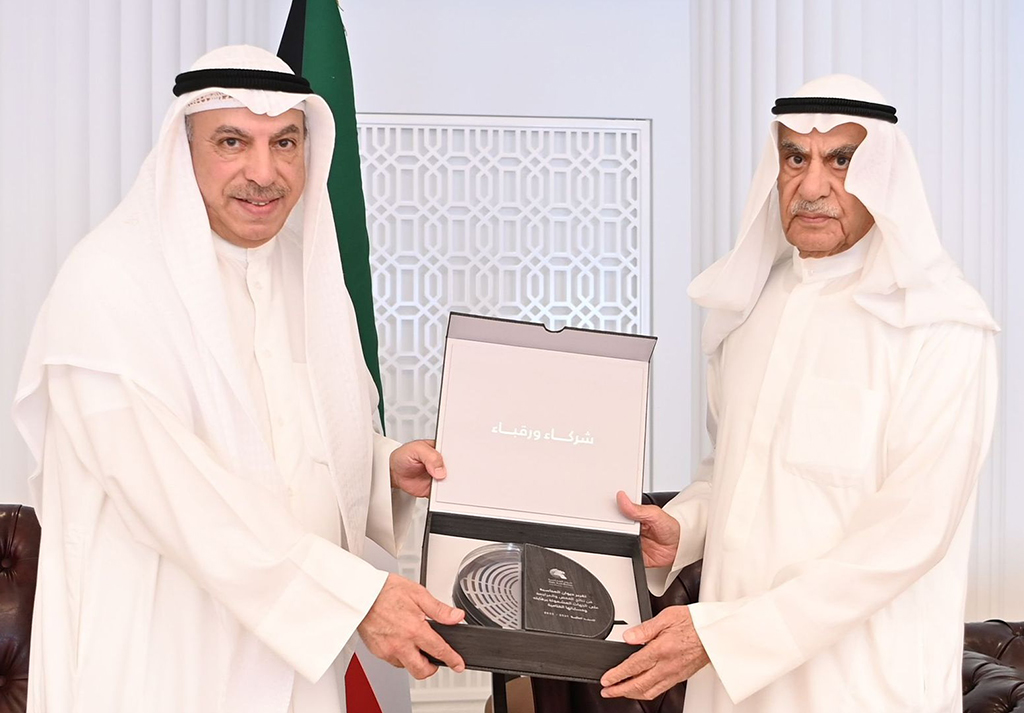 KUWAIT: Speaker Ahmad Al-Saadoun receives Faisal Al-Shayea. — KUNA