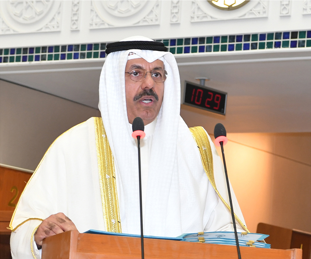 KUWAIT: HH the Prime Minister Sheikh Ahmad Al-Nawaf Al-Ahmad Al-Sabah addresses the inaugural National Assembly session. - Photos by Yasser Al-Zayyat and KUNA