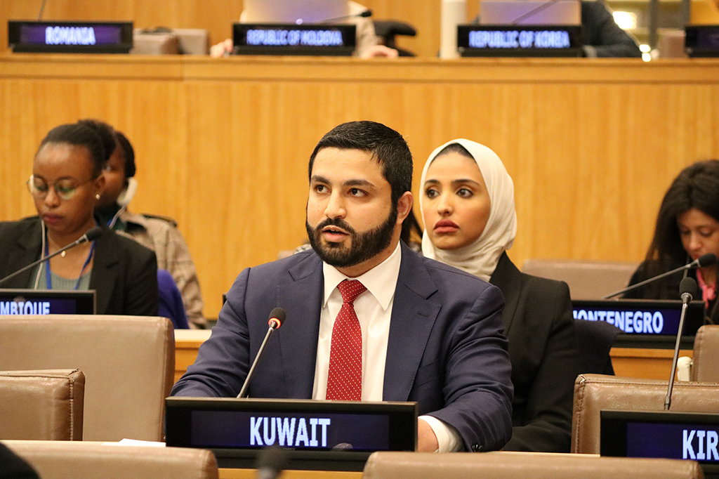 NEW YORK: Kuwaiti Diplomatic Attache Rashed Al-Abhoul addresses the UN session. - KUNA